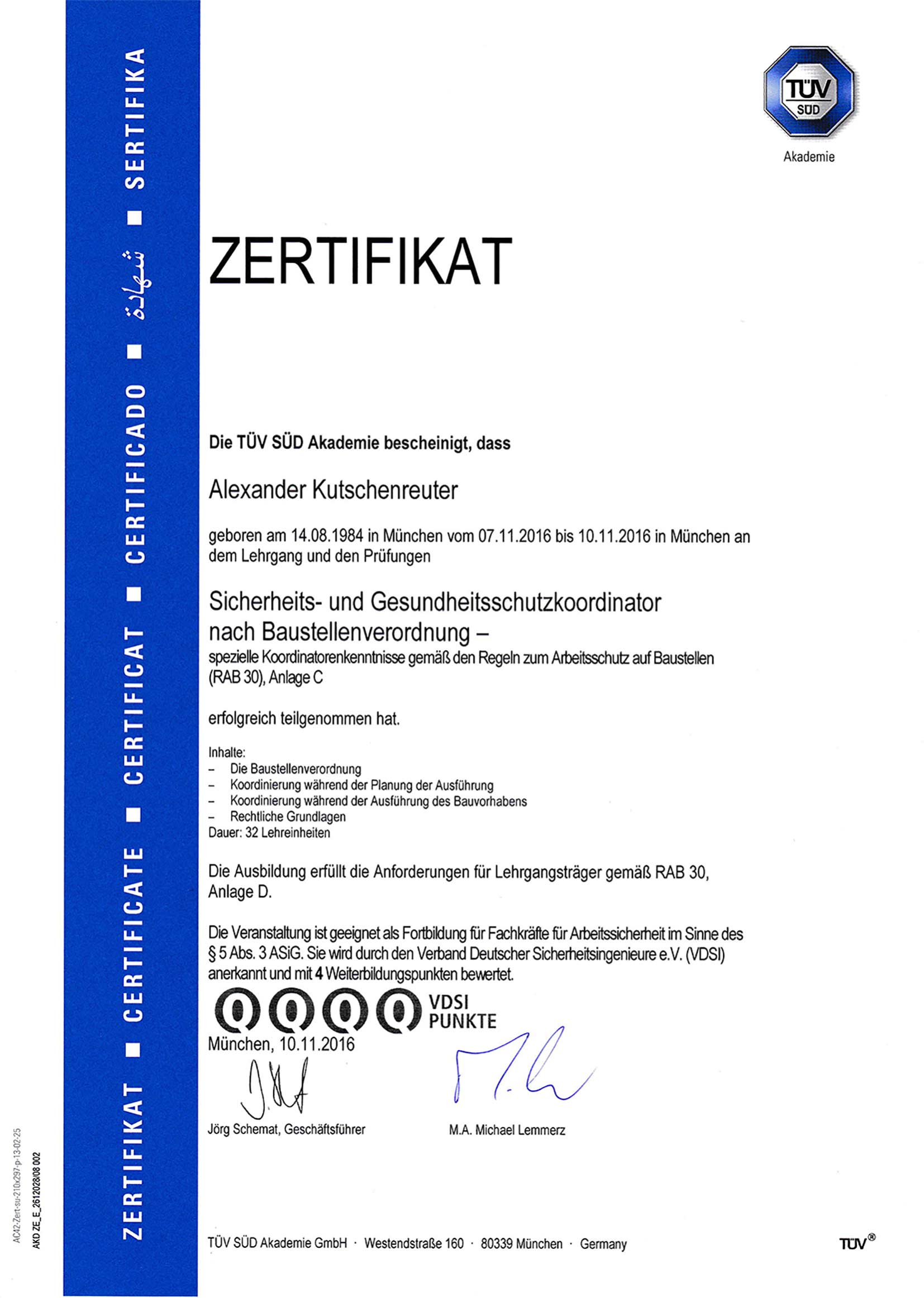 015   Zertifikat SiGeKo RAB 30 Anlage C